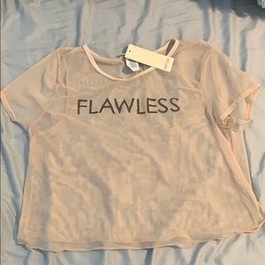 Sheer beige cropped top